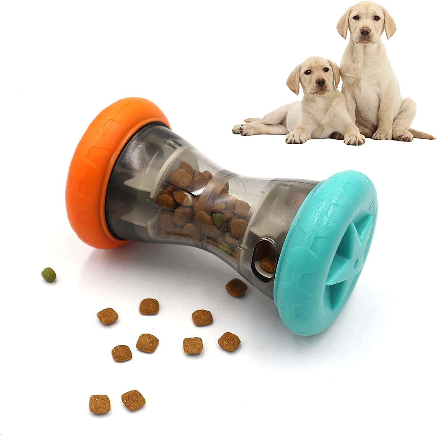 KFX-1410621 Automatic Pet Feeder with Rolling Food Dispensing and Leak-Proof Design