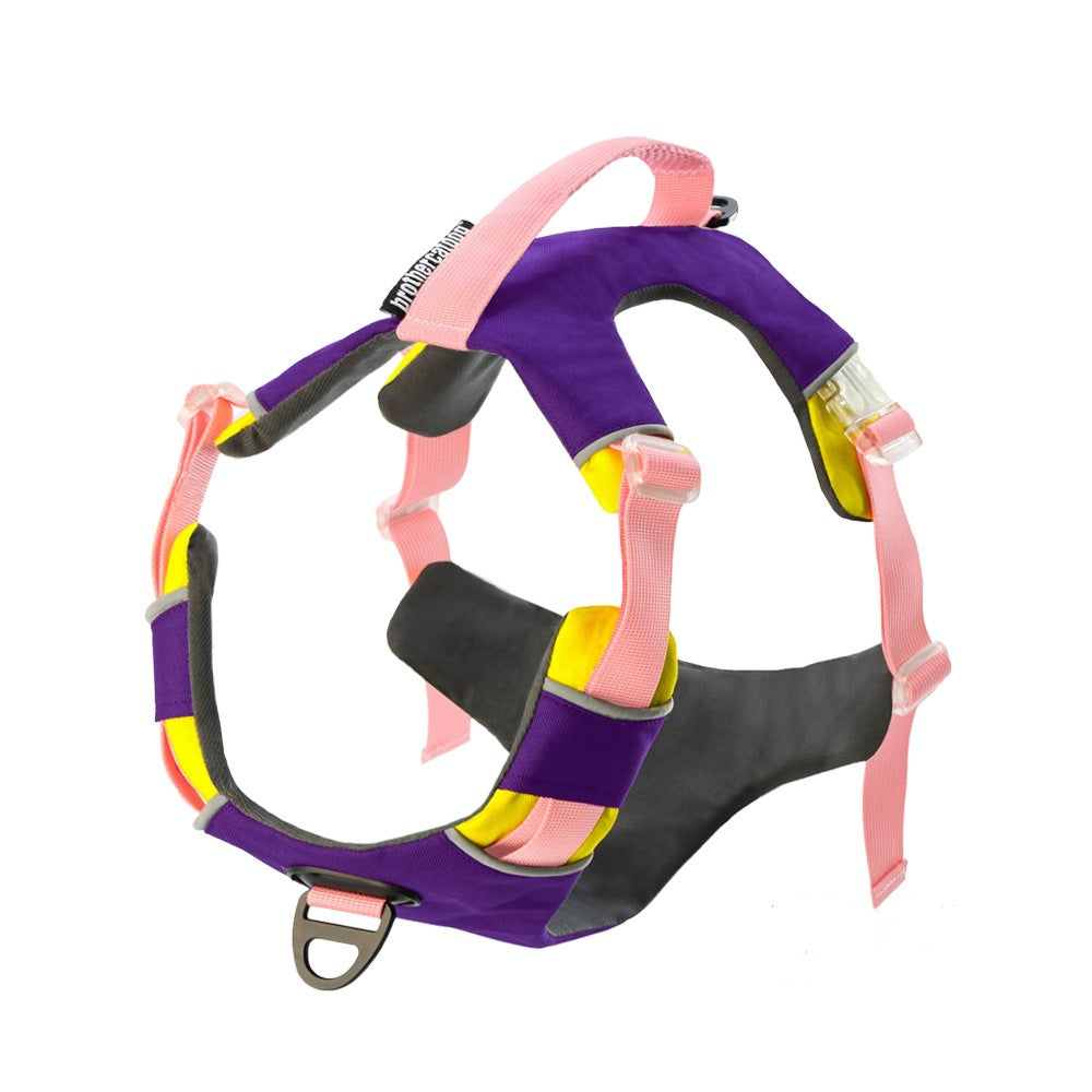 KFX-1413309 Reflective Dog Training Vest with Chest Strap in Barbie Pink, Grape Purple, and Wine Red