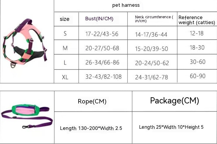 KFX-1413309 Reflective Dog Training Vest with Chest Strap in Barbie Pink, Grape Purple, and Wine Red