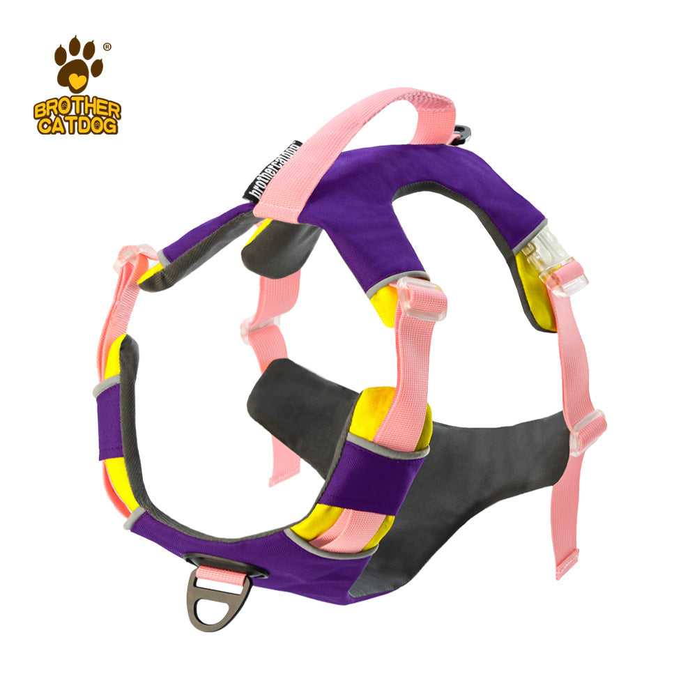 KFX-1413309 Reflective Dog Training Vest with Chest Strap in Barbie Pink, Grape Purple, and Wine Red