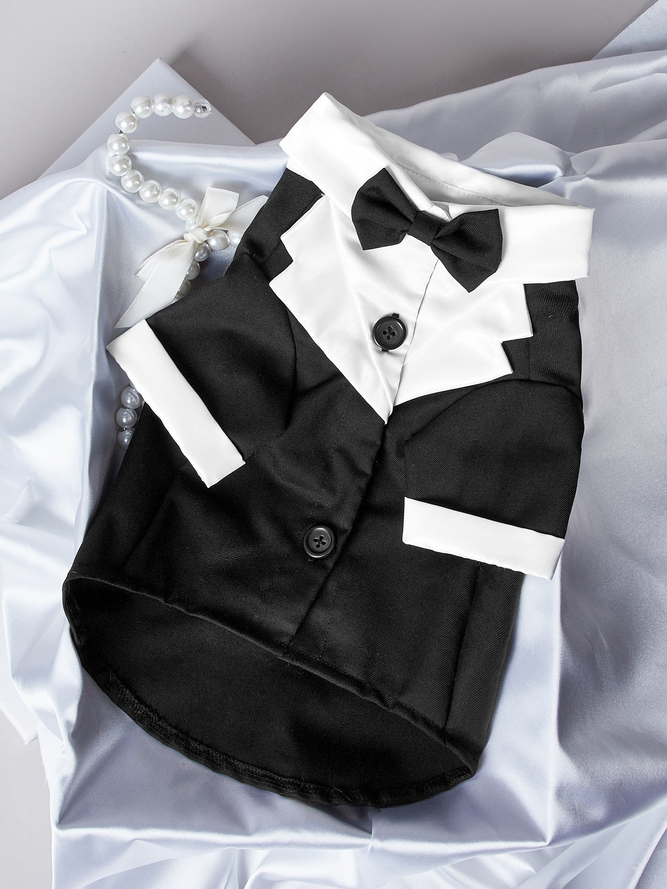 KFX-1414589 Gentleman Four-Legged Suit Wedding Dress for Pets - Black, Gray, Dark Blue, Sizes XS-XL