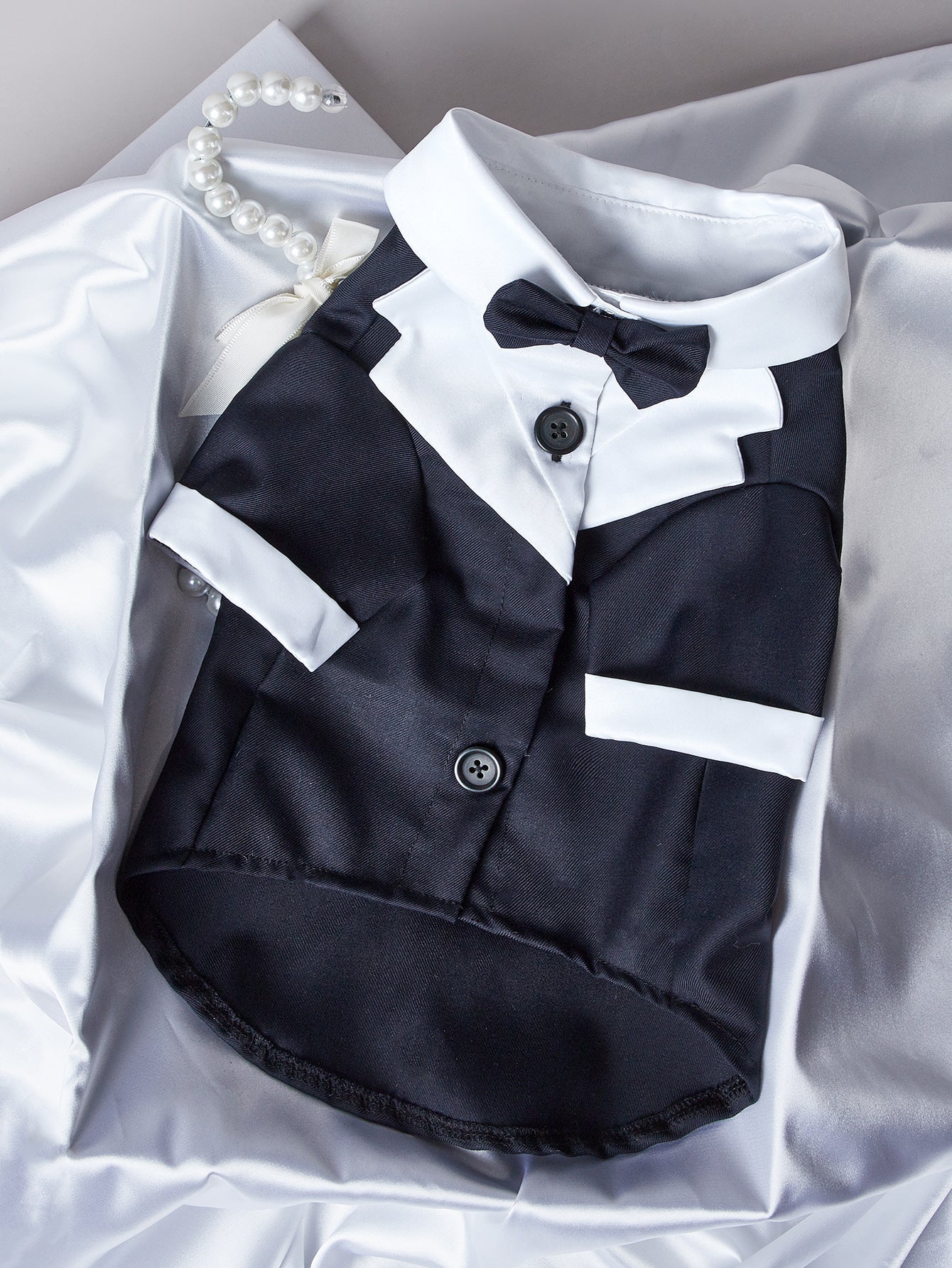 KFX-1414589 Gentleman Four-Legged Suit Wedding Dress for Pets - Black, Gray, Dark Blue, Sizes XS-XL