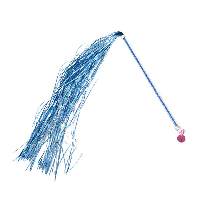 KFX-1414845 Tricolor Bell Tassel Cat Ticker Stick - PVC Fairy Wand Toy, 31CM