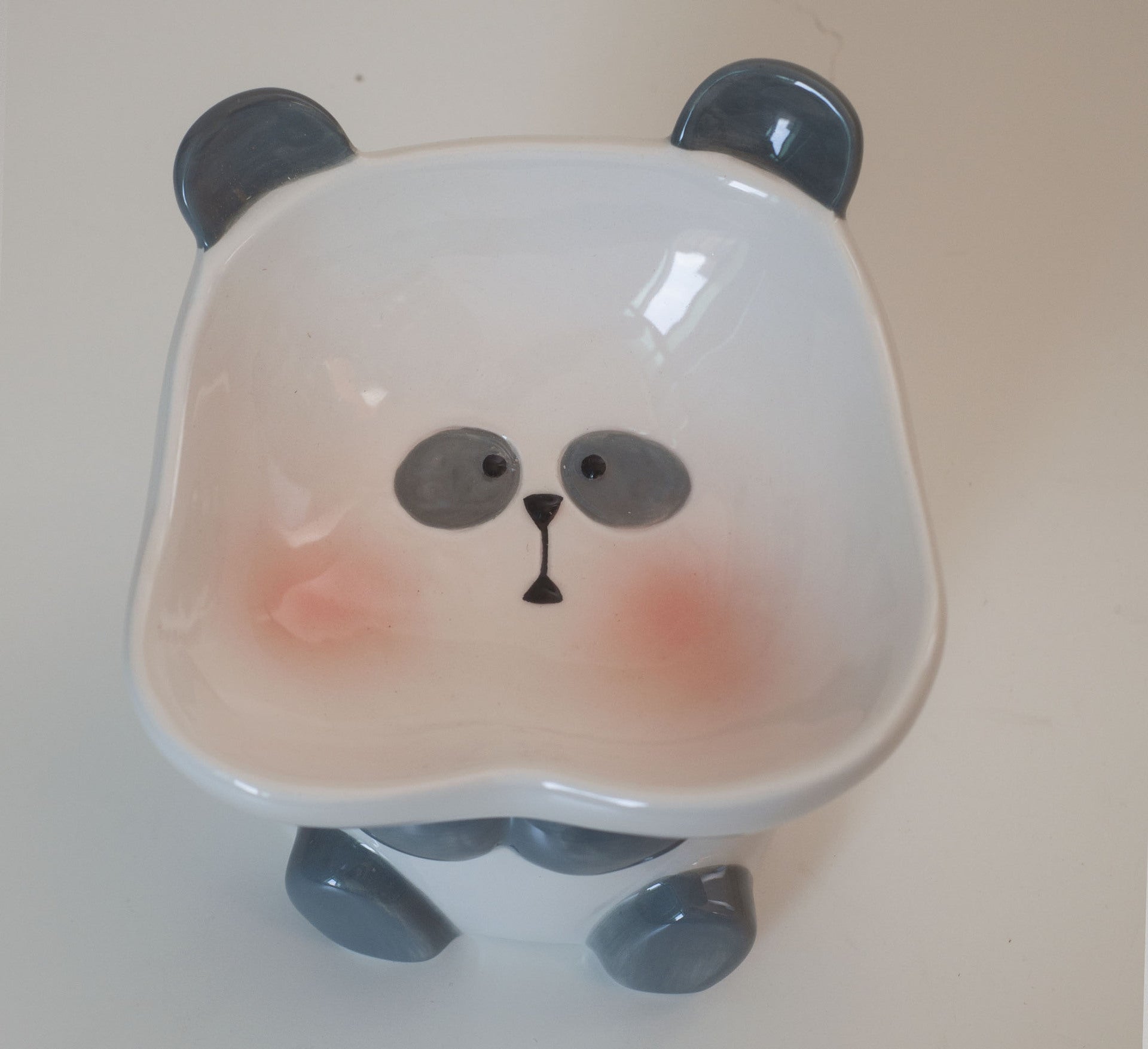 KFX-1415997 Cute Cartoon Ceramic Pet Bowl - Lion, Sheep, Panda, Blue Donut, Yellow Donut Design