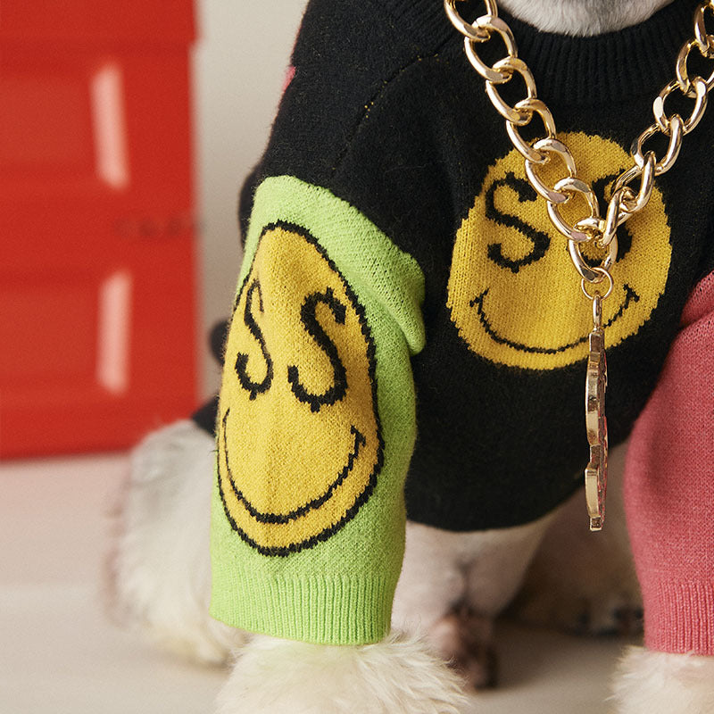 KFX-1417789 Stylish Knitted Dog Sweater for Autumn and Winter - Cozy Knitwear for Small Breeds