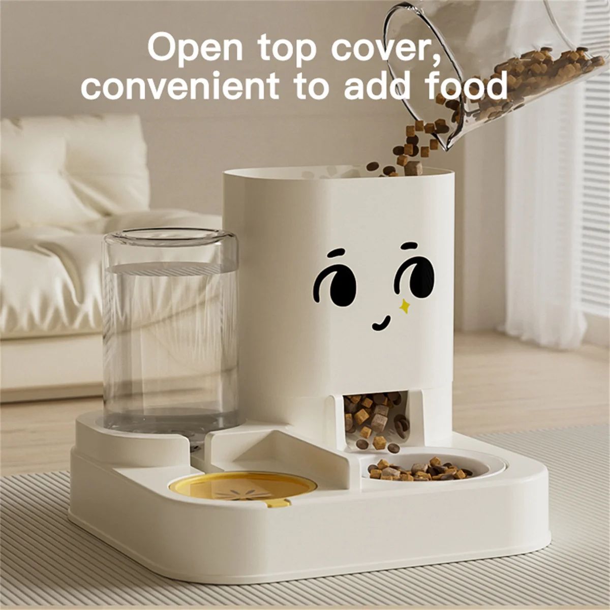 KFX-1419965 Pet-Friendly Large Capacity Feeding and Watering Dispenser for Cats and Dogs