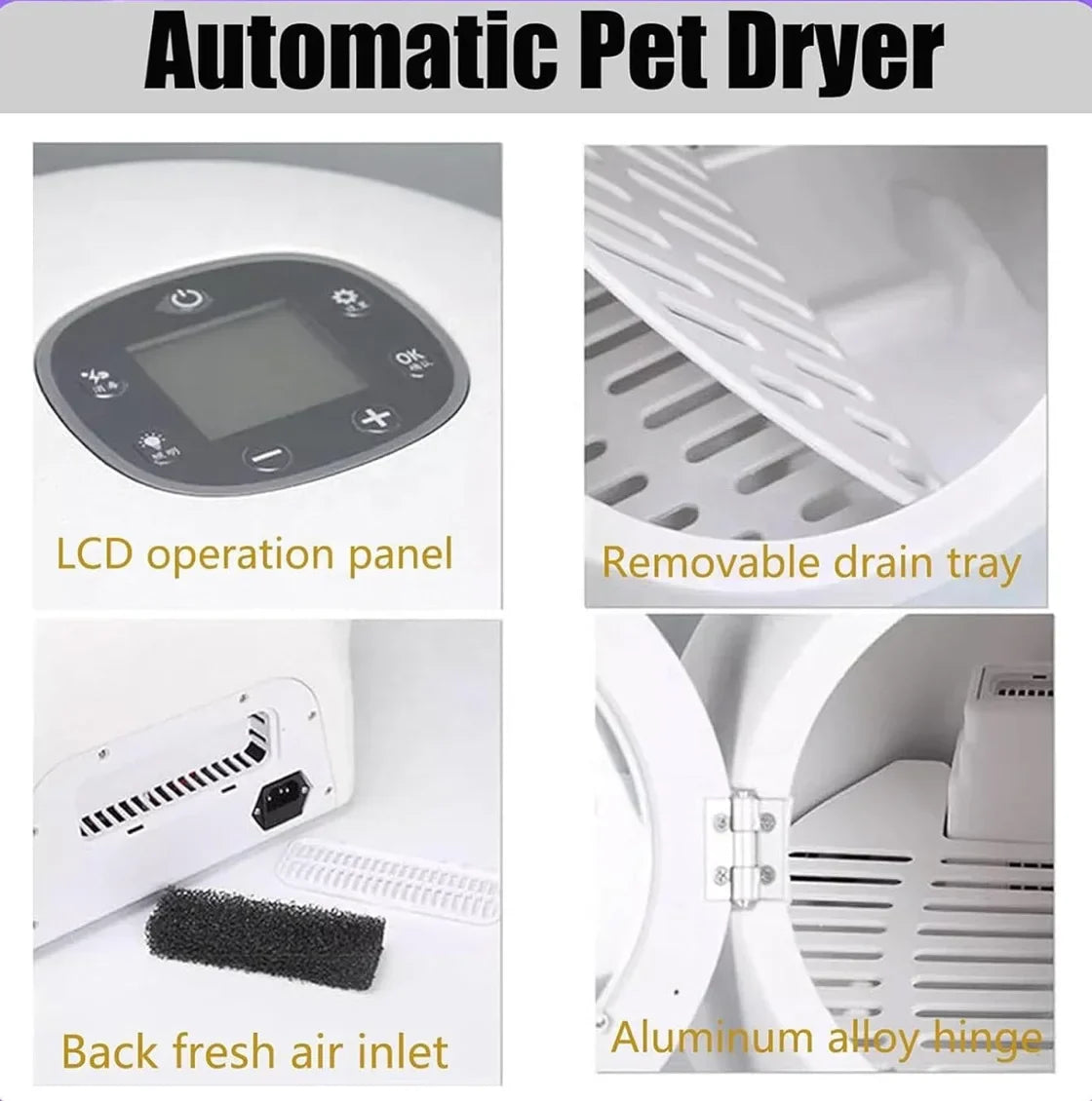 KFX-142483 Professional Pet Hair Dryer Box for Dogs, Cats, and Small Animals - Efficient Indoor Drying Machine