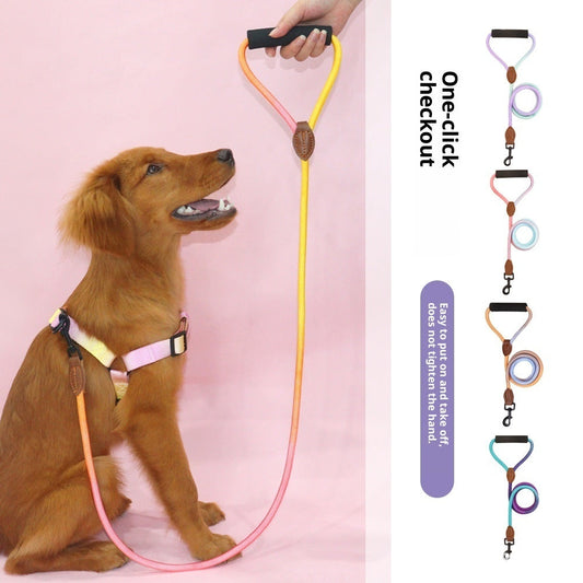 KFX-1425341 Durable Nylon Hand-Holding Rope Leash for Dogs - Round Pet Traction Rope