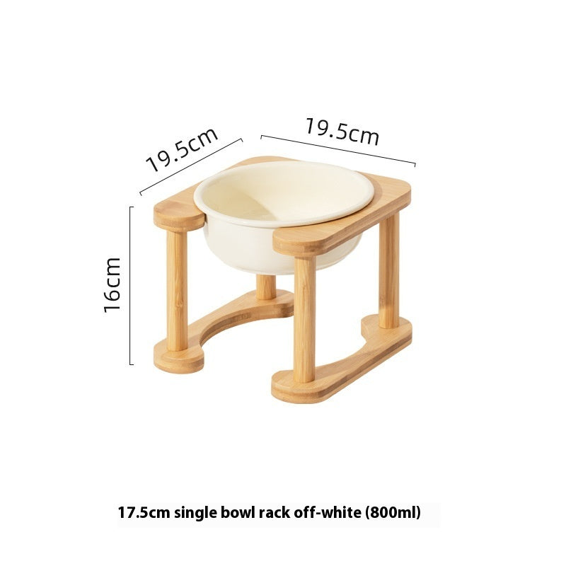 KFX-1425725 Elevated Double Bowl Ceramic Pet Feeding Station with Non-slip Mat and Various Color Options