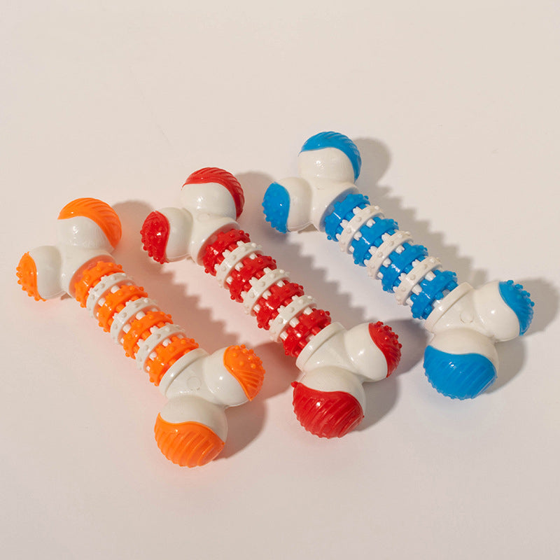 KFX-1428797 Bone-Shaped Interactive Dog Toy for Small Breeds - Chewable Teething Toy with Treat Holder for Training and Play