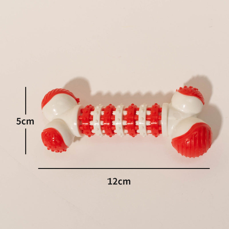 KFX-1428797 Bone-Shaped Interactive Dog Toy for Small Breeds - Chewable Teething Toy with Treat Holder for Training and Play
