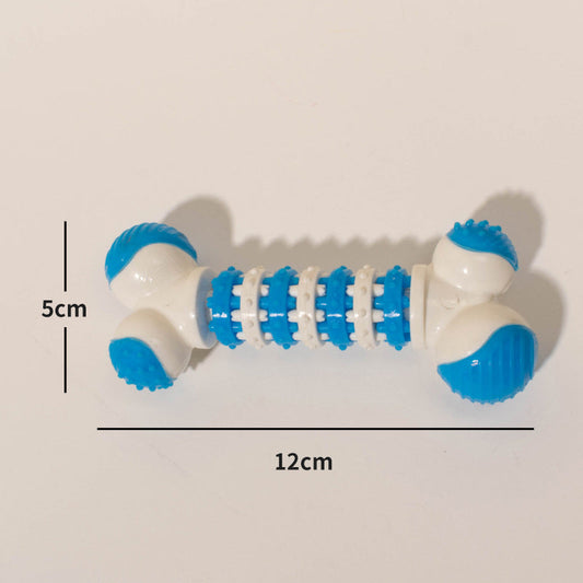 KFX-1428797 Bone-Shaped Interactive Dog Toy for Small Breeds - Chewable Teething Toy with Treat Holder for Training and Play