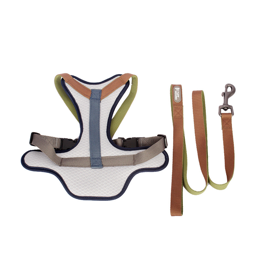 KFX-1430589 Colourful Cloth Harness and Leash Set for Pets with Adjustable Sizes XS to XL