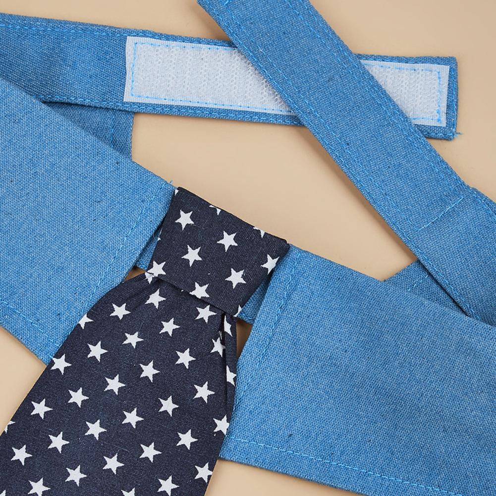 KFX-1432765 Adjustable Denim Pet Collar with Star Pattern - Comfortable Necktie for Special Occasions