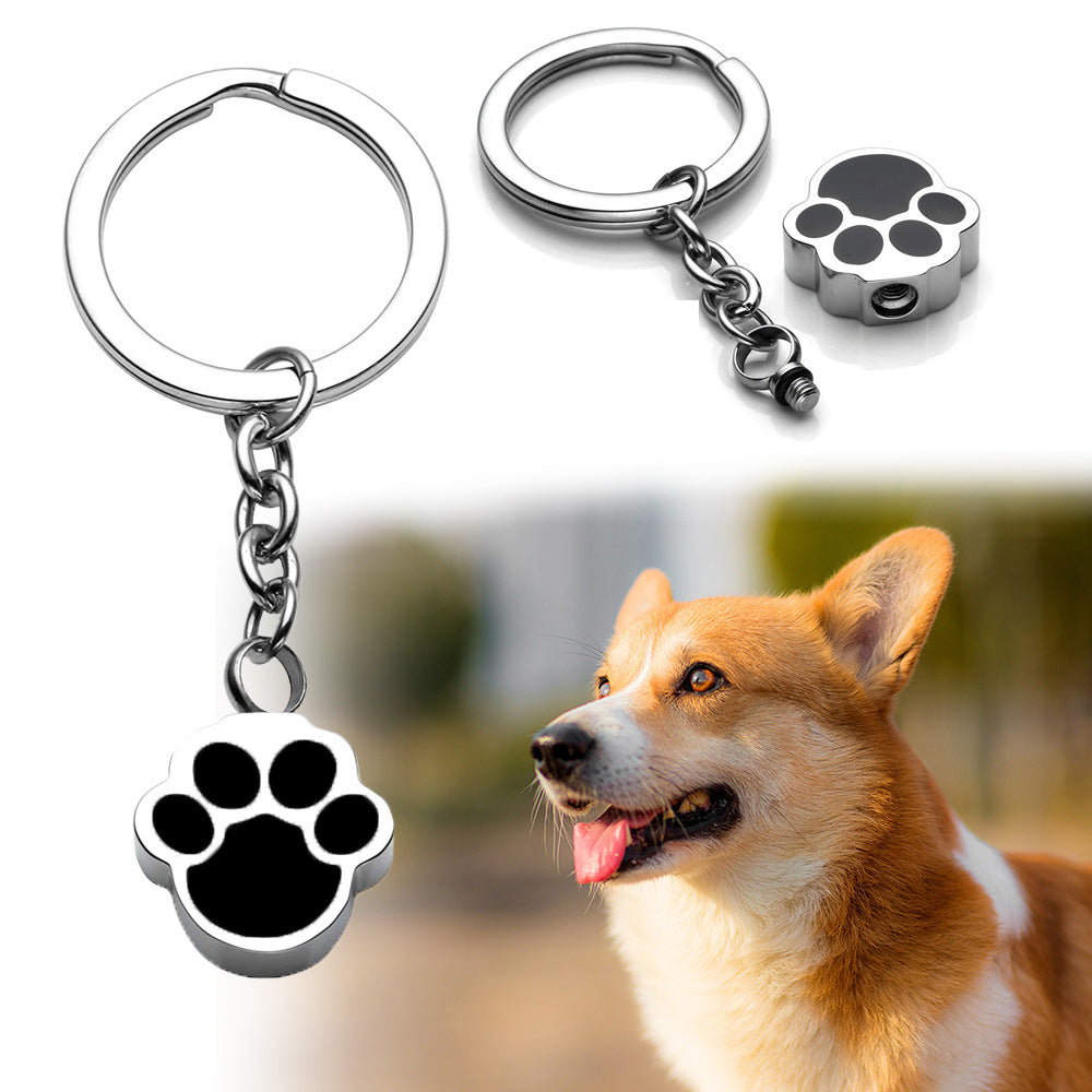 KFX-1433917 Dog Paw Urn Pendant in Stainless Steel - Unisex European American Style