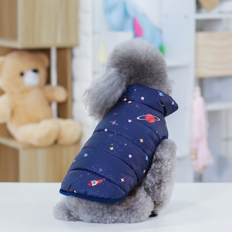KFX-1435709 Cozy Cotton Dog Sweater for Autumn and Winter in Royal Blue and Navy Blue
