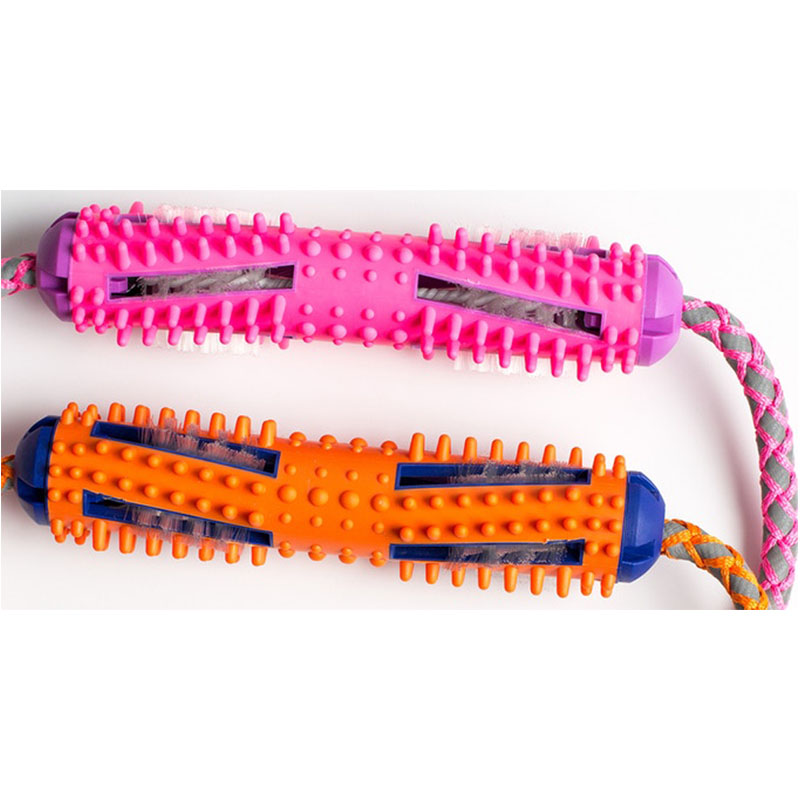 KFX-1437885 Soft Rubber Dog Toothbrush Stick for Effective Teeth Cleaning - 20cm, Available in Blue, Green, Orange, Pink