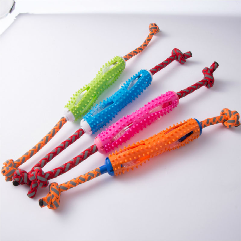 KFX-1437885 Soft Rubber Dog Toothbrush Stick for Effective Teeth Cleaning - 20cm, Available in Blue, Green, Orange, Pink