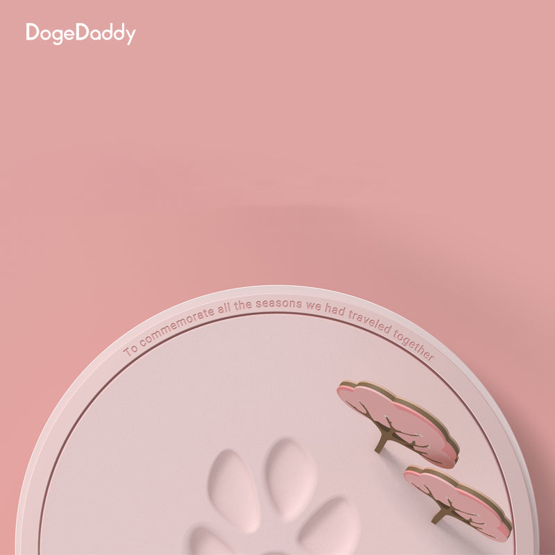 KFX-1438909 Pet Paw Print Memorial Pad - Large, Cherry Blossom Powder & Ice Snow Blue