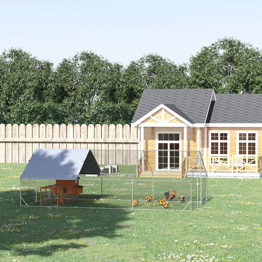KFX-1440701 Spacious 10' x 20' Outdoor Chicken Coop with Lockable Door and Weather-Resistant Cover