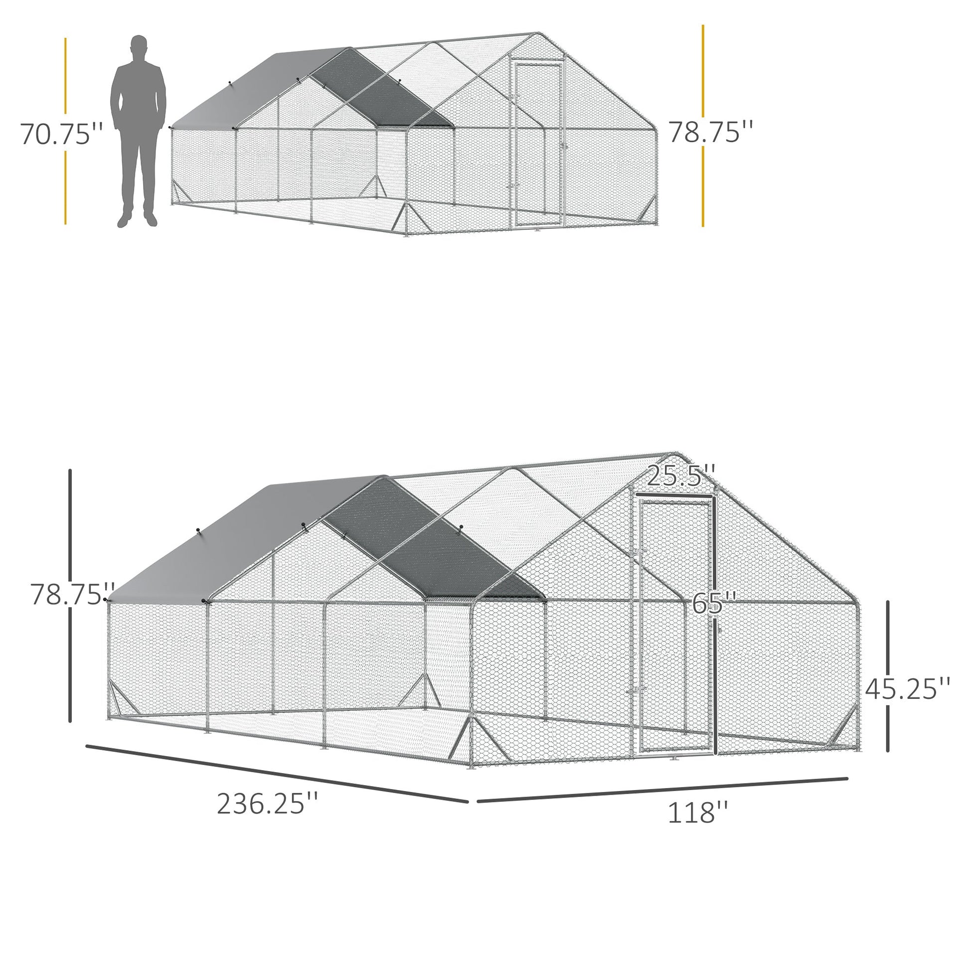 KFX-1440701 Spacious 10' x 20' Outdoor Chicken Coop with Lockable Door and Weather-Resistant Cover