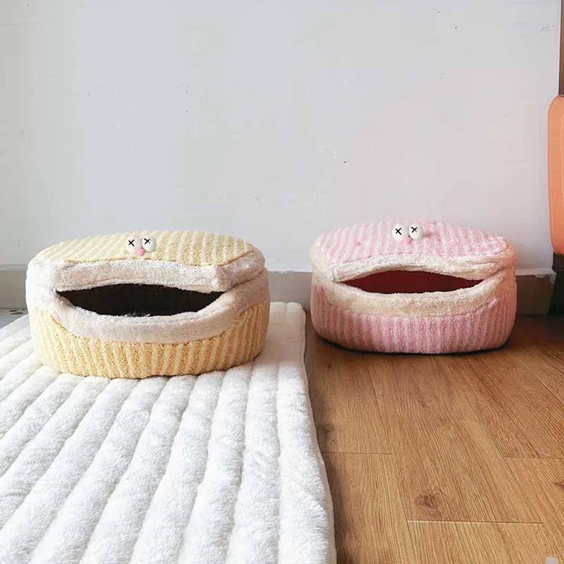 KFX-1441085 Cozy Cat Nest with Removable Lid - Winter-Ready & Washable Pet House, 45cm Diameter, Suitable for Cats up to 7.5kg