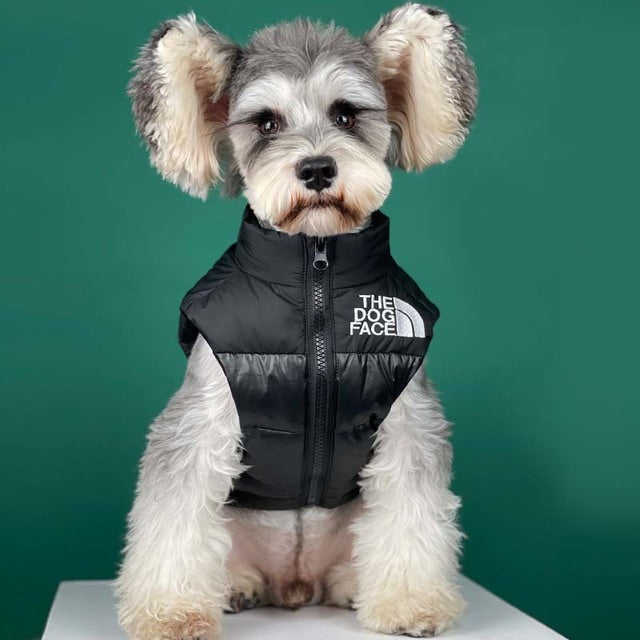 KFX-1441213 Warm Down Vest for Dogs - Comfortable Autumn and Winter Apparel in Black for Small to XXL Sizes
