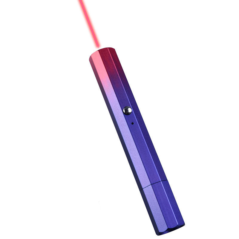 KFX-1441853 USB Charging Outdoor Trainer Laser Pointer, Green/Red/Blue Light, 5mW Power, Aluminum Body, Includes Lanyard