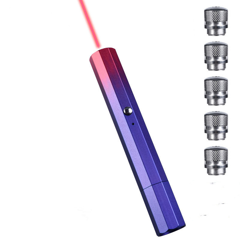KFX-1441853 USB Charging Outdoor Trainer Laser Pointer, Green/Red/Blue Light, 5mW Power, Aluminum Body, Includes Lanyard