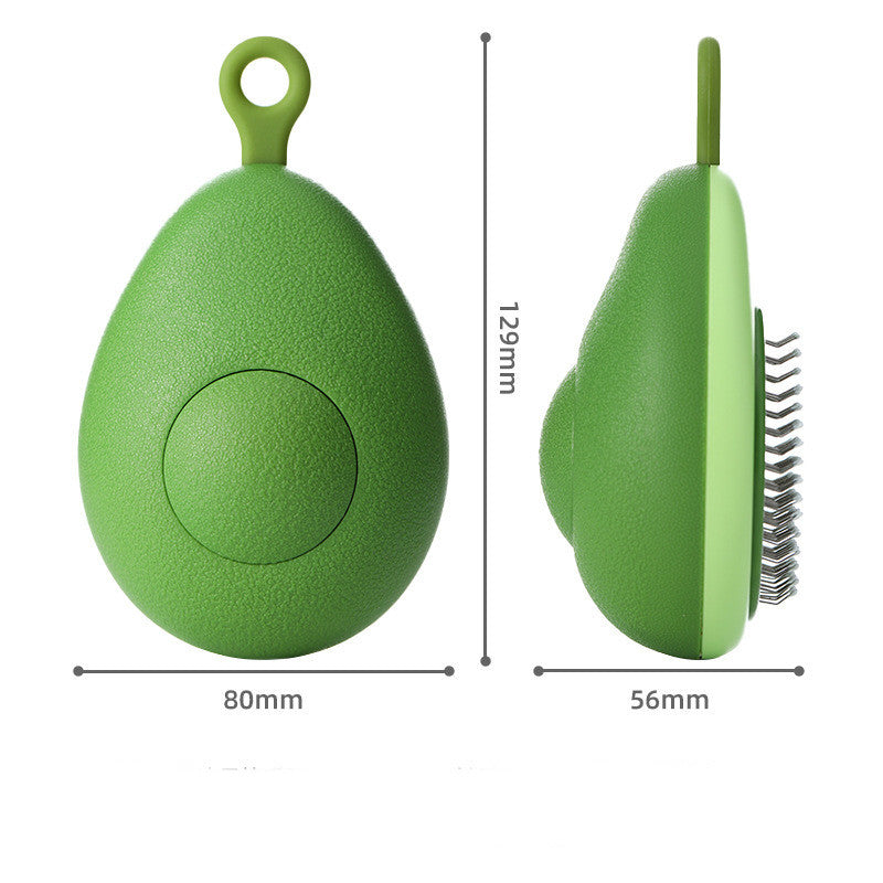 KFX-1442621 Cat Float Hair Cleaning Needle Comb - Avocado Green & Lemon Yellow, ABS Material, 129x80x56mm