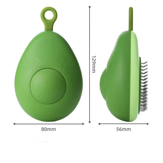 KFX-1442621 Cat Float Hair Cleaning Needle Comb - Avocado Green & Lemon Yellow, ABS Material, 129x80x56mm