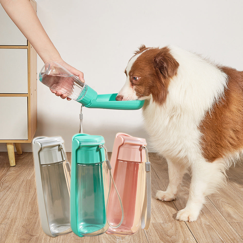 KFX-1442877 Portable Folding Dog Water Bottle - 550ml Capacity for Medium to Large Dogs - Outdoor Travel Essential