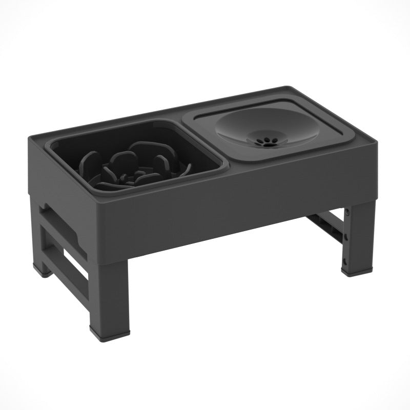 KFX-1444285 Adjustable Elevated Dog Bowl with Slow Feeder and Non-Spill Water Bowl for Small, Medium, and Large Dogs