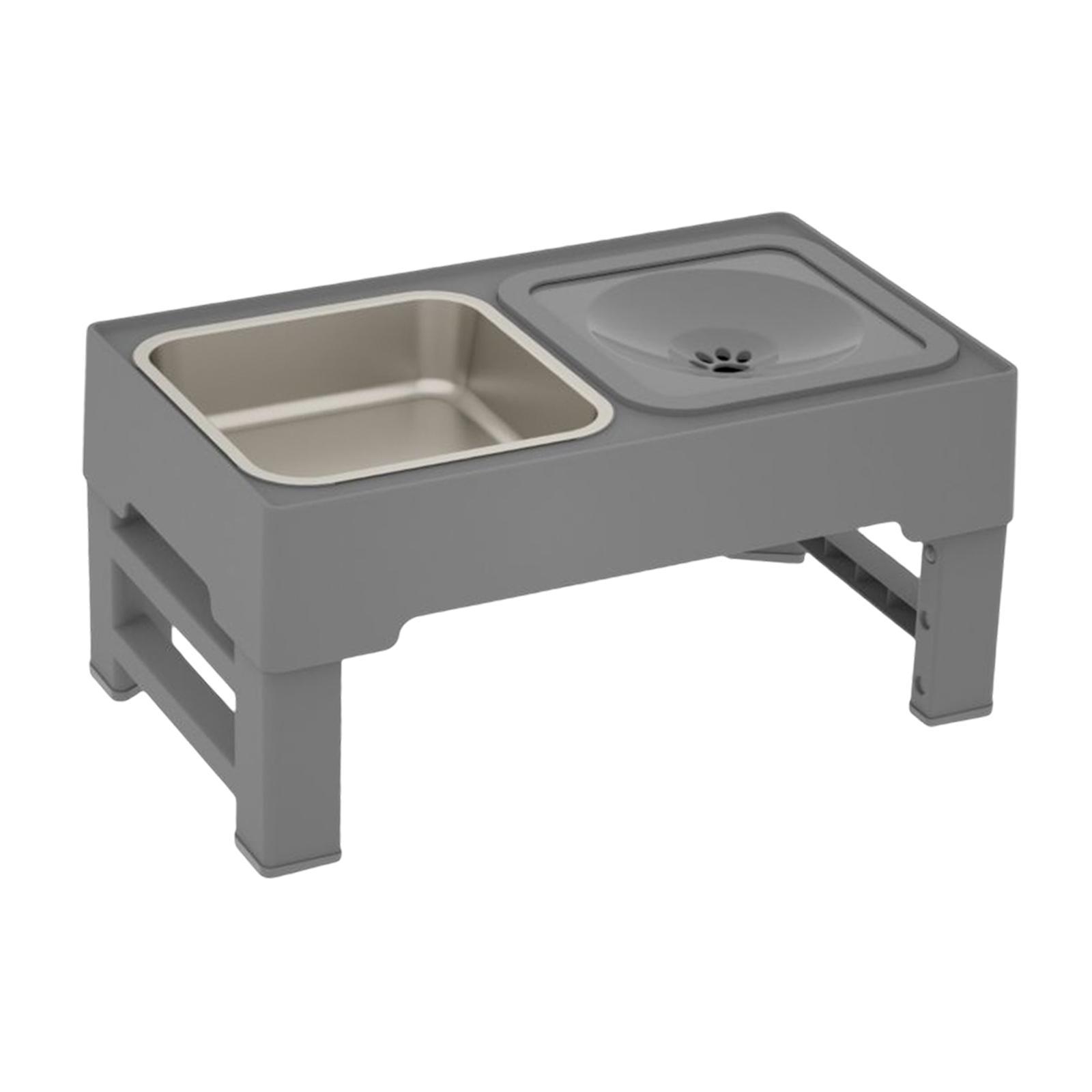 KFX-1444285 Adjustable Elevated Dog Bowl with Slow Feeder and Non-Spill Water Bowl for Small, Medium, and Large Dogs