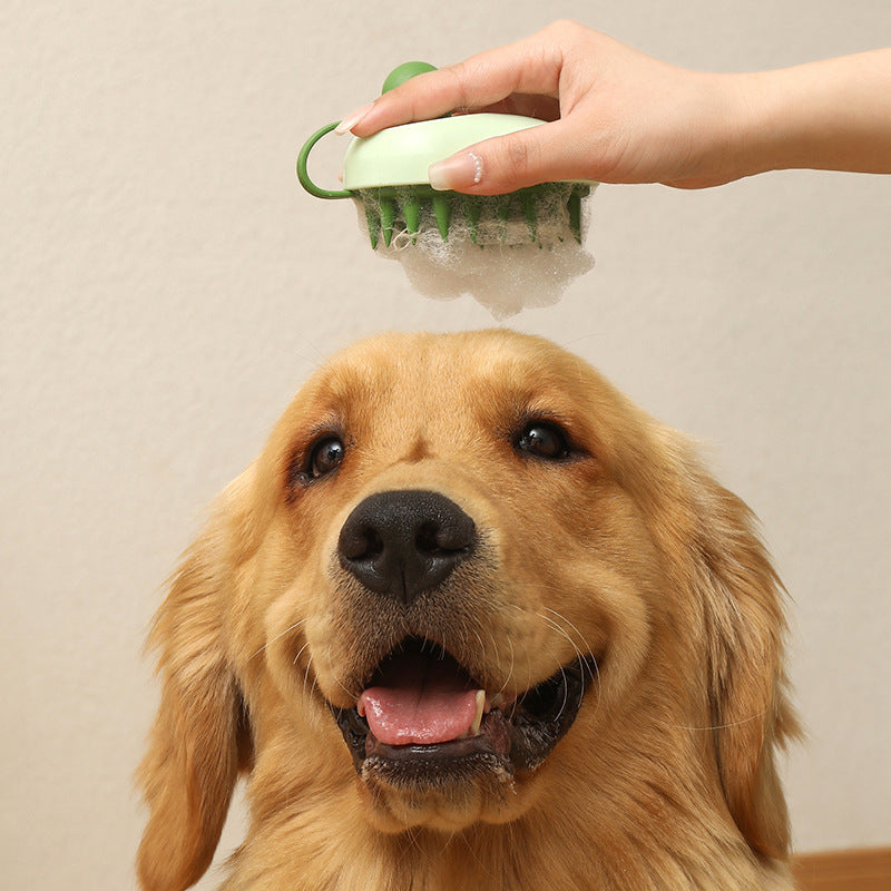KFX-1444669 Soft Silicone Pet Hair Remover Comb for Dogs and Cats - Handheld Bath and Massage Brush