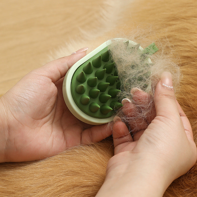 KFX-1444669 Soft Silicone Pet Hair Remover Comb for Dogs and Cats - Handheld Bath and Massage Brush