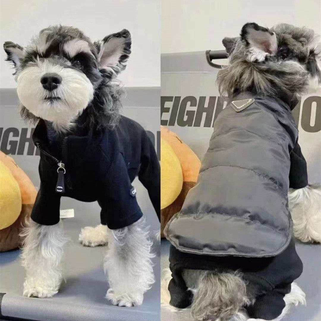 KFX-1445181 Thick Cotton Vests for Dogs - Stylish Winter Warmth in Solid Colors
