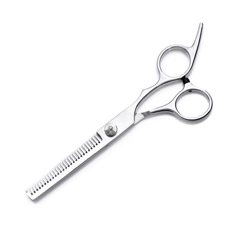 KFX-1448381 Stainless Steel Pet Scissors Set with Round Head Design, Comb, Cleaning Cloth, and Storage Bag