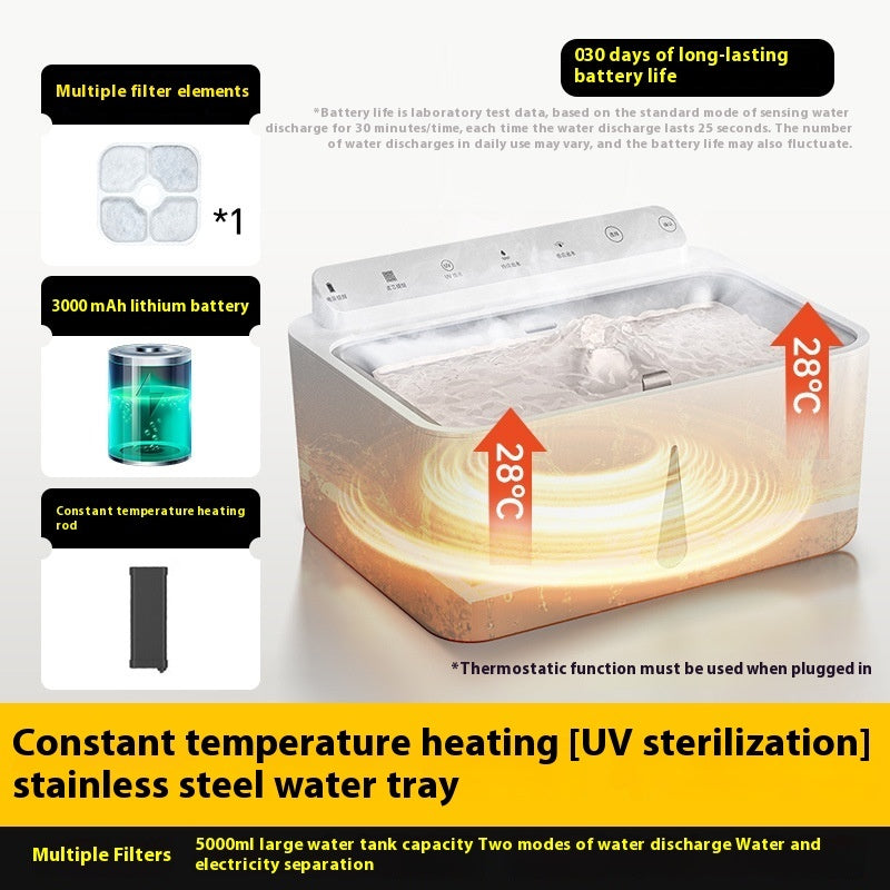KFX-1448637 Automatic Cat Water Fountain with Constant Temperature Heating and Filtration System