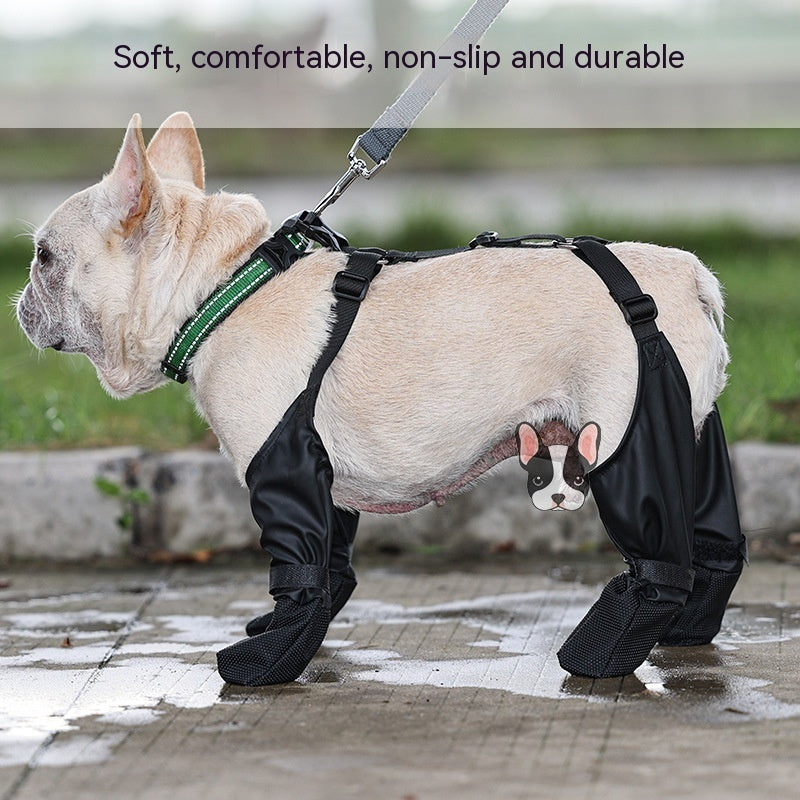 KFX-1449405 Waterproof Adjustable Dog Boots with Non-Slip Sole for Outdoor Protection and Comfort