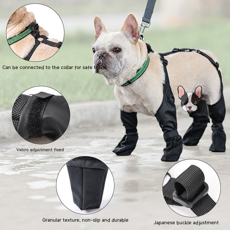 KFX-1449405 Waterproof Adjustable Dog Boots with Non-Slip Sole for Outdoor Protection and Comfort