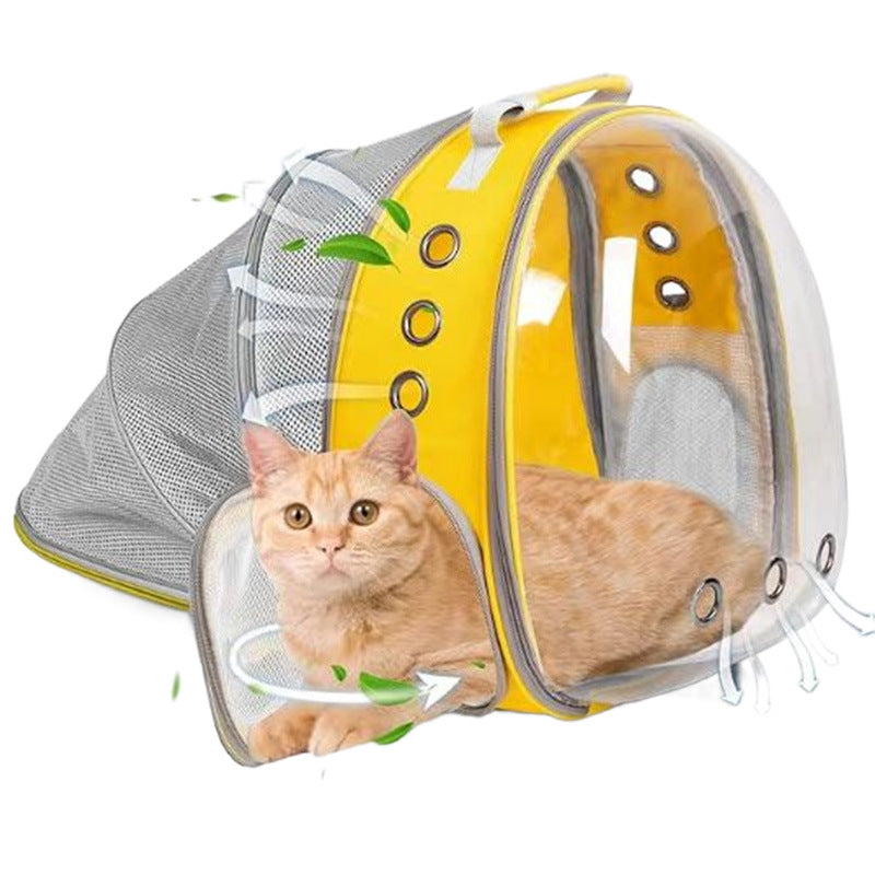 KFX-1454781 Expandable Transparent Mesh Pet Backpack for Pets Up to 6kg - Various Colors Available