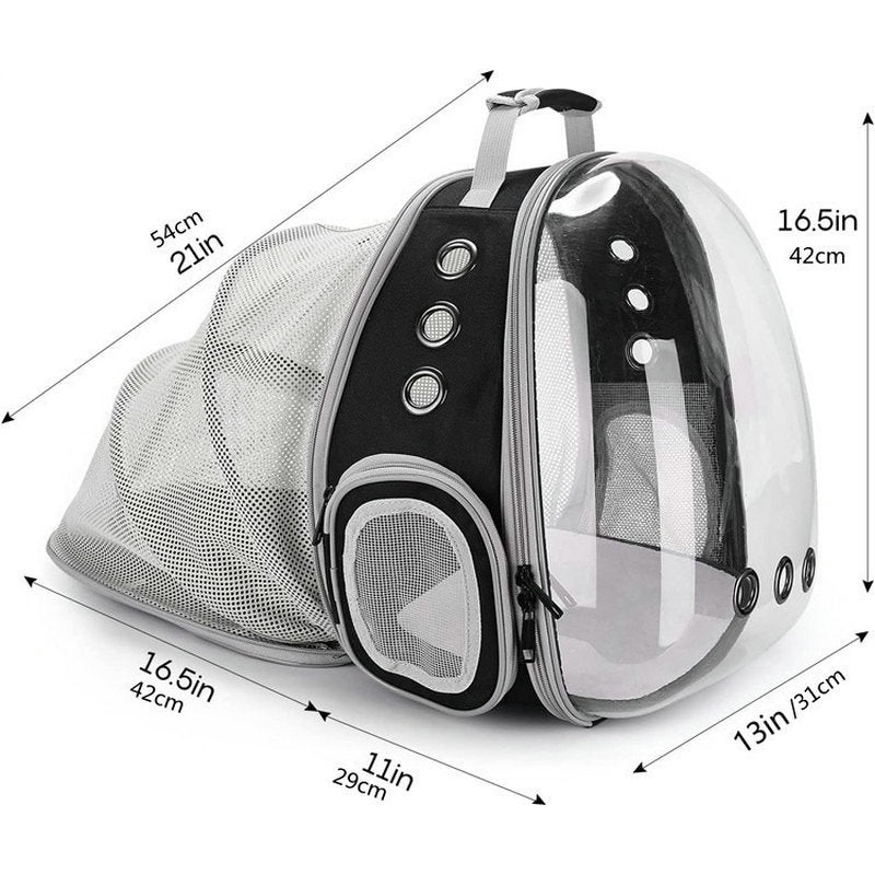 KFX-1454781 Expandable Transparent Mesh Pet Backpack for Pets Up to 6kg - Various Colors Available