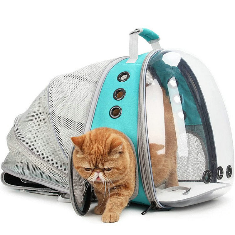 KFX-1454781 Expandable Transparent Mesh Pet Backpack for Pets Up to 6kg - Various Colors Available