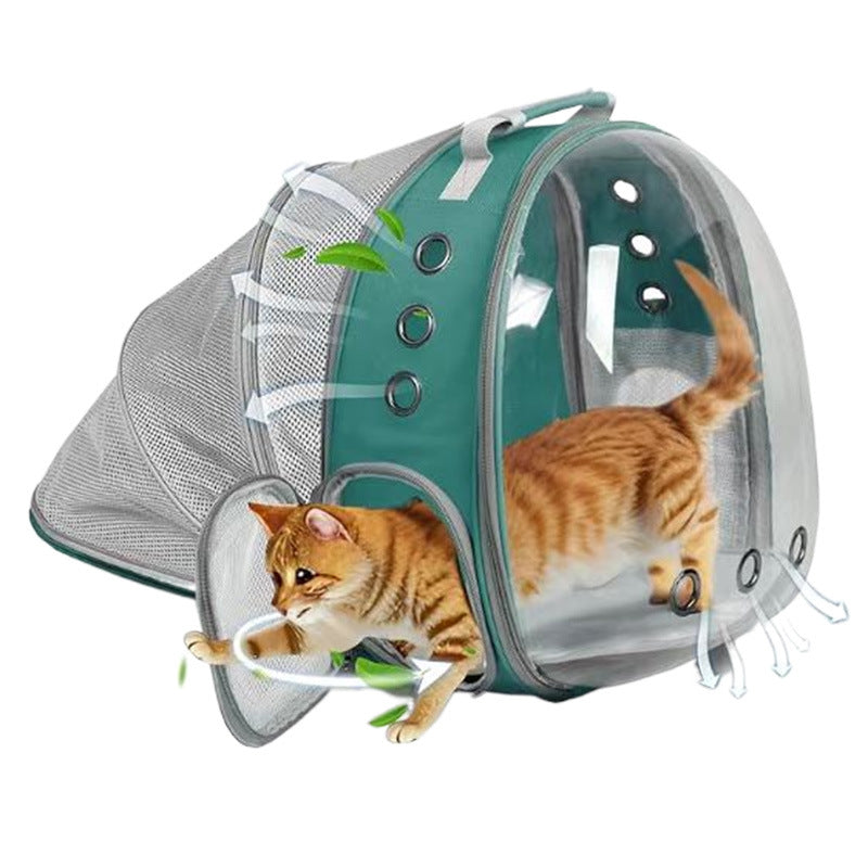 KFX-1454781 Expandable Transparent Mesh Pet Backpack for Pets Up to 6kg - Various Colors Available