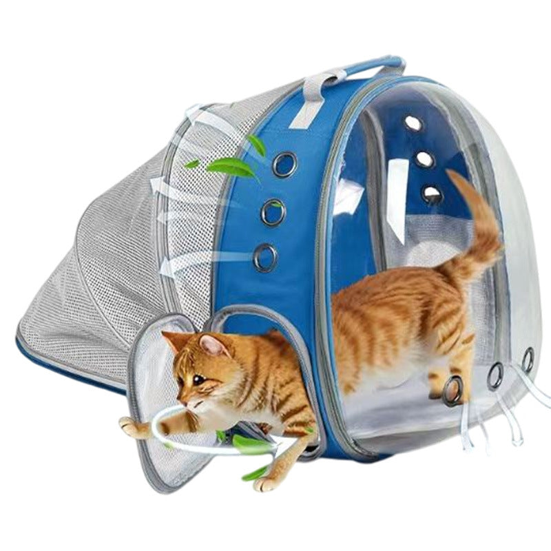 KFX-1454781 Expandable Transparent Mesh Pet Backpack for Pets Up to 6kg - Various Colors Available