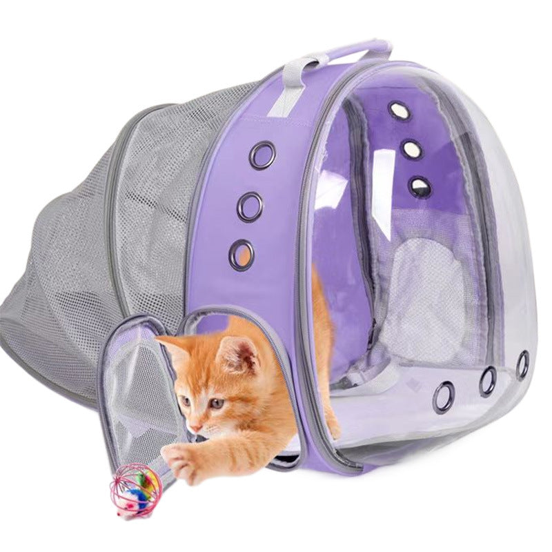 KFX-1454781 Expandable Transparent Mesh Pet Backpack for Pets Up to 6kg - Various Colors Available