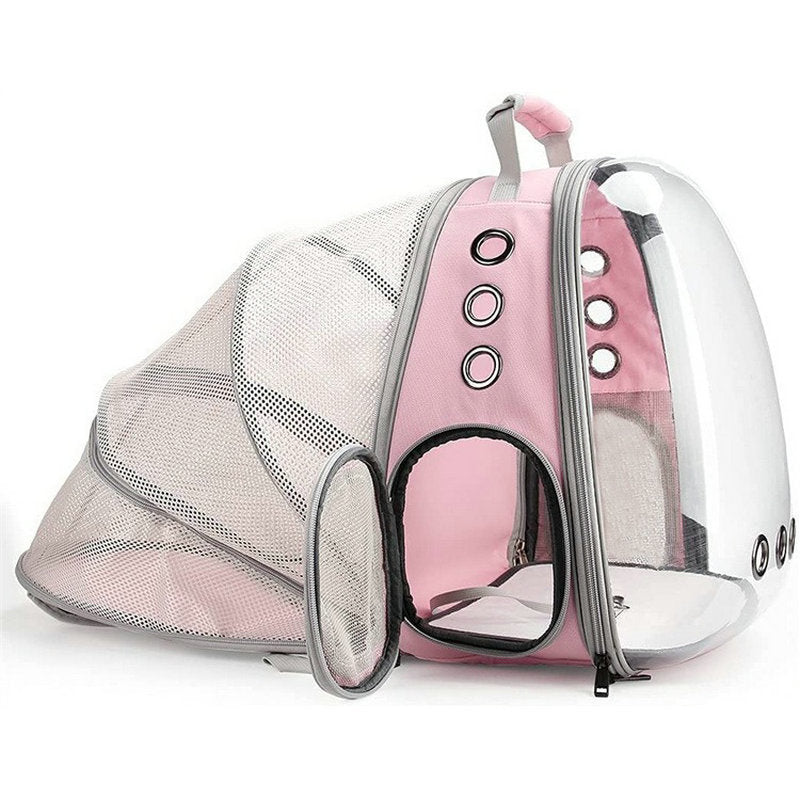 KFX-1454781 Expandable Transparent Mesh Pet Backpack for Pets Up to 6kg - Various Colors Available