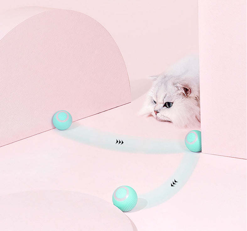 KFX-1455805 Intelligent Rotating Ball Teaser Toy for Cats and Kittens - Automatic Rolling Pet Toy with Bionic Motion