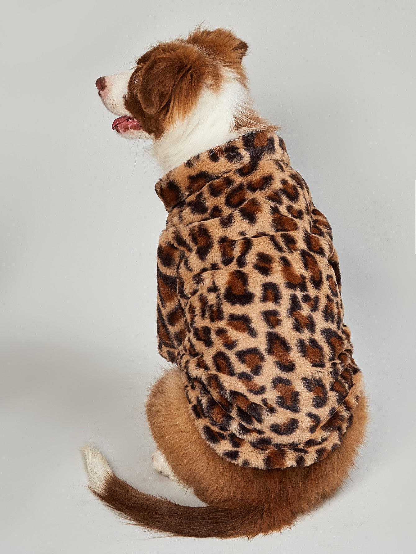 KFX-1456701 Warm Leopard Print Dog Jacket for Small to XXL Sizes
